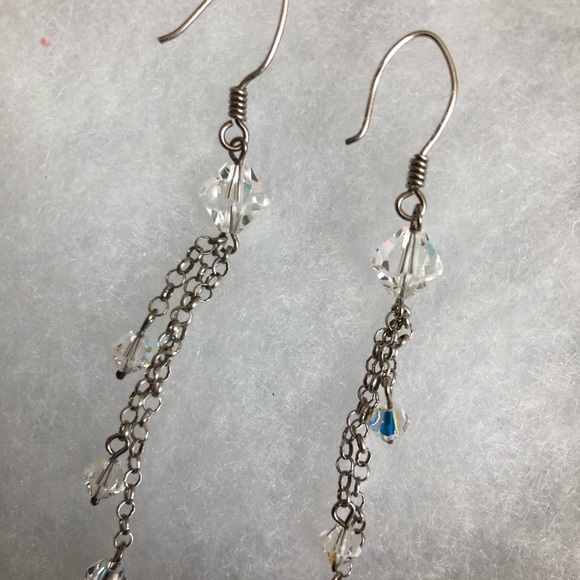 Handmade sterling silver and murano earrings - Picture 3 of 3